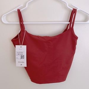 NWT Halara In My Feels Double Straps Backless Twisted Workout Cropped Tank